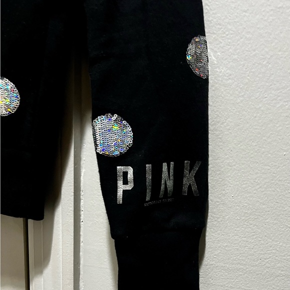 PINK VS Rare crew neck sweats with polka dots silver sequins - Picture 4 of 10